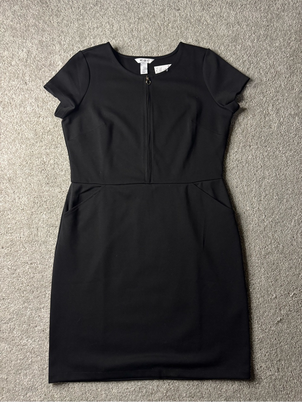 White House Black Market Black Short Sleeve Sheath Dress